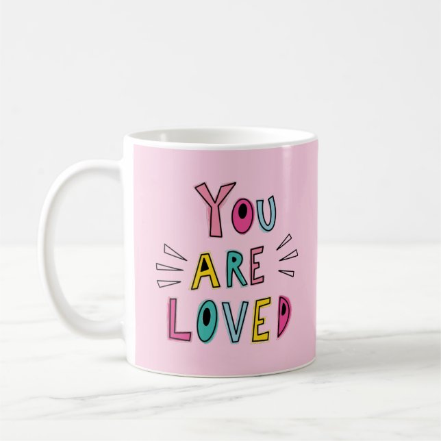 Du är förlorad Rosa Motiverad offert Kaffemugg (Vänster)