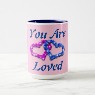 Du är förtjust i Rosa Blue Heart Coffe Mugg