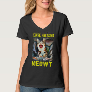 Du är Freaking Meowt Crazy Cat Dam Pun Cat 3 T Shirt