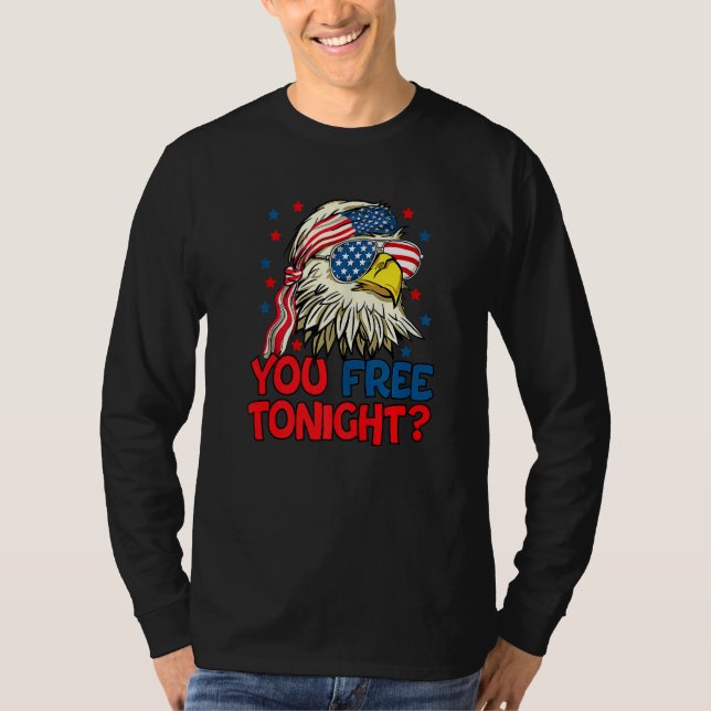 Du är fri i kväll, Örn Mullet American Flagga 4 T Shirt (Framsida)