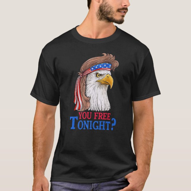 Du är fri i kväll, Örn Mullet American Flagga 4 T Shirt (Framsida)