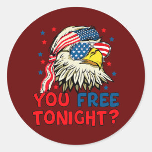 Du är fri i kväll, Örn Mullet American Flagga Runt Klistermärke