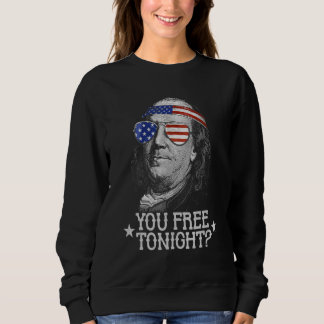 Du är fri ikväll 4 juli  USA Benjamin Franklin T Shirt