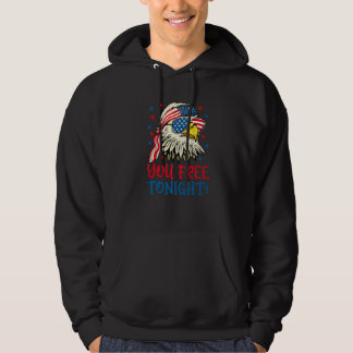 Du är fri ikväll Skallig Örn Mullet Amerikansk Fla Hoodie