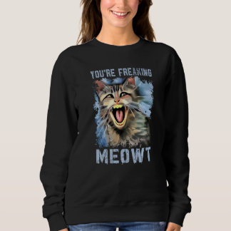 Du är fryst köttets Vintage Kat Meow Meme Cat L T Shirt