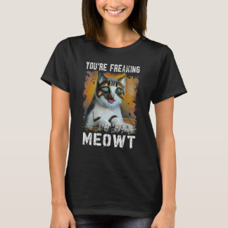 Du är fryst köttkatt meme Meow Pun Cat T Shirt