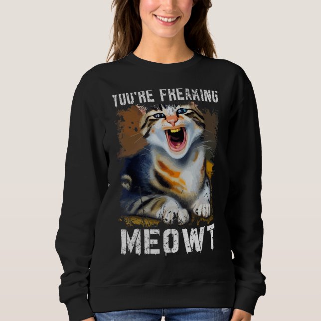 Du är fryst köttkatt, Meow Pun Cat 1 T Shirt (Framsida)