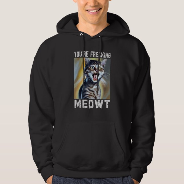 Du är fryst köttkatt, Meow Pun Cat 8 Hoodie (Framsida)