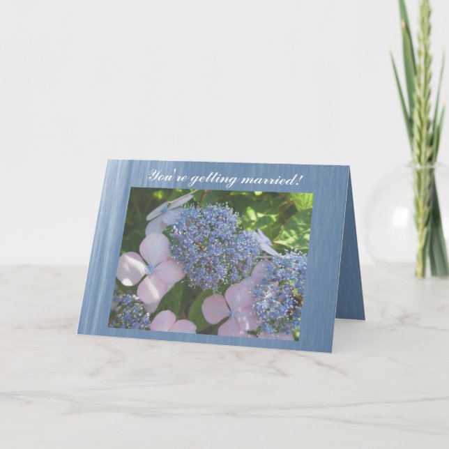 Du är gifta sig! Hydrangea-Grattisar Kort (Framsida)