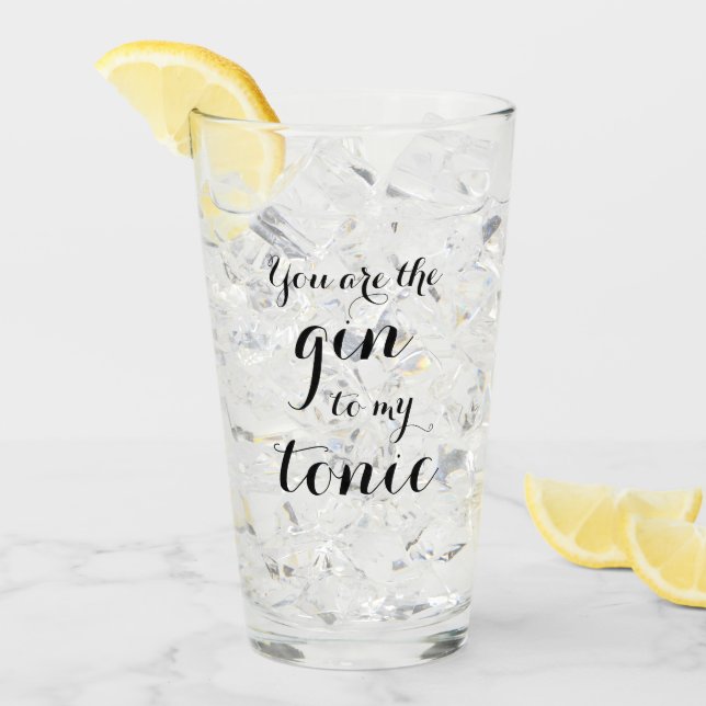 Du är ginen till min tonic tummeglas drickglas glaskopp (Framsida Ice)