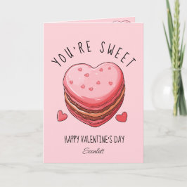 Du är glad hjärtans dag Macarons Cookie Helgkort