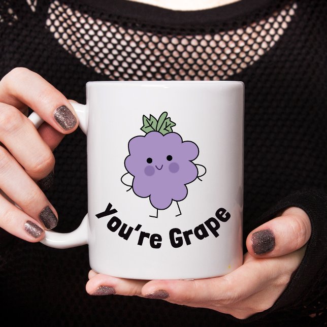 Du är grafisk, fin mugg - Cute och lekfull design (Brighten your day with this adorable grape pun mug!)