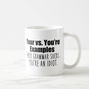 Du är Grammar Humor Kaffemugg