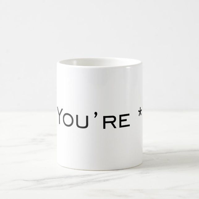 Du är - grammatikkorrigeringen kaffemugg (Center)