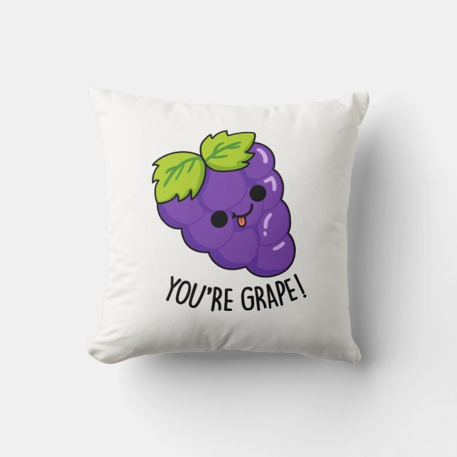 Du är Grape Funny Fruit Pun Kudde (Framsida)