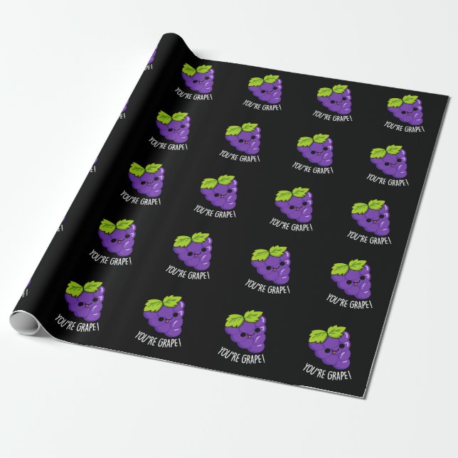 Du är Grape Funny Fruit Pun Mörk BG Presentpapper (Utrullad)