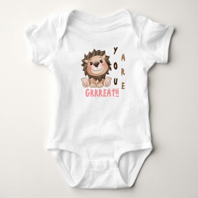 Du är Grrreat Cute Lejonare Baby T Shirt (Framsida)