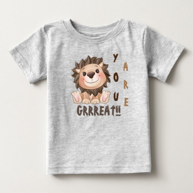 Du är Grrreat Cute Lejonare Baby T-Shirt (Framsida)
