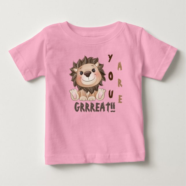 Du är Grrreat Cute Lejonare Baby T-Shirt (Framsida)