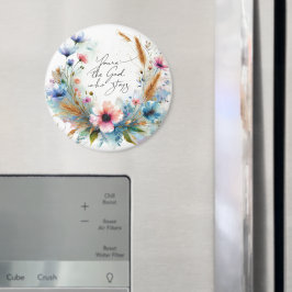 Du är Gud som Stays, vattenfärgsfärgad blommigt Magnet