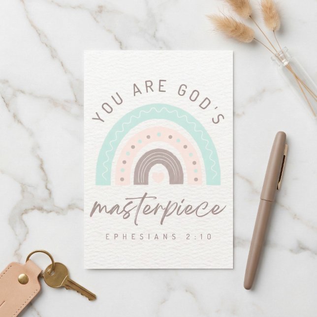 Du är Guds mästerverk Ephesian 2:10 Vykort (Share a message of faith and love.)