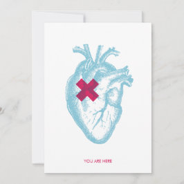 Du är här Alla hjärtans platta kort