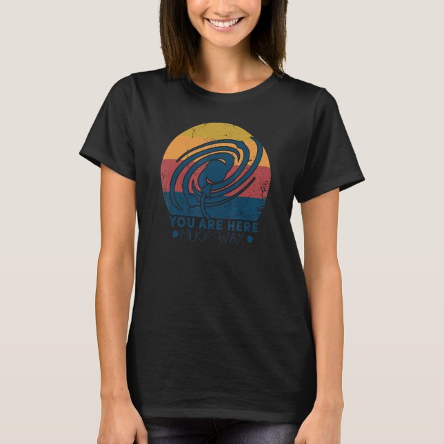 Du är här Astronomi Mjölkaktigt Way Solar System G T Shirt (Framsida)