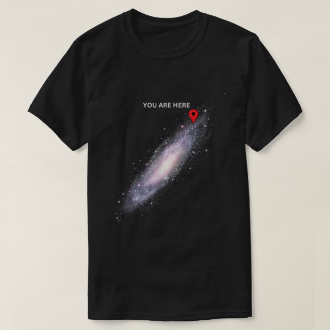Du Är Här Galaxy Kart Rolig Rymd Tröja (Design framsida)