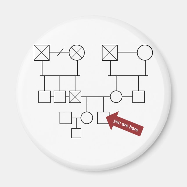 Du är här Genogram Magnet (Framsidan)