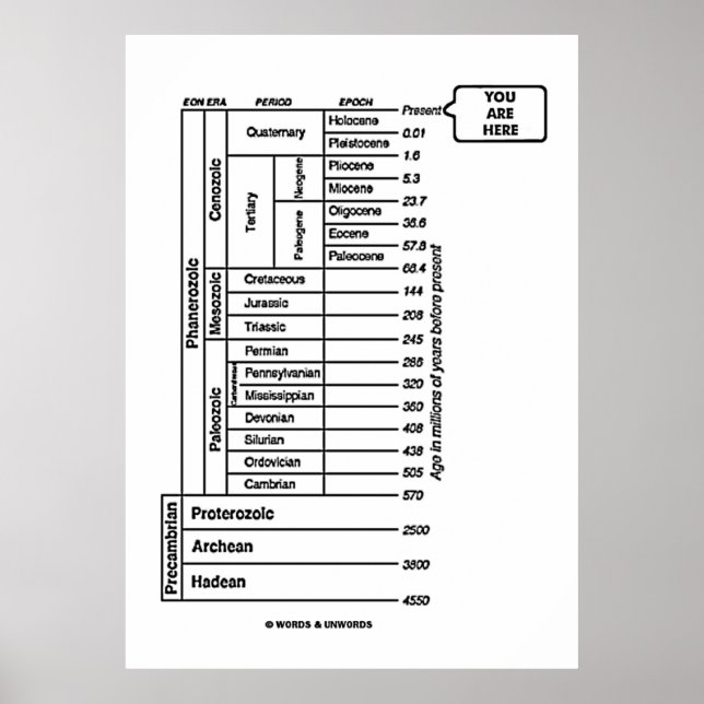 Du är här (geologisk tidsålder, jordens historia) poster (Framsidan)