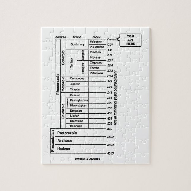 Du är här (geologiska ålderjord historia) pussel (Vertikal)