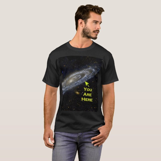 Du är här i galaxen t-shirt (Hel framsida)