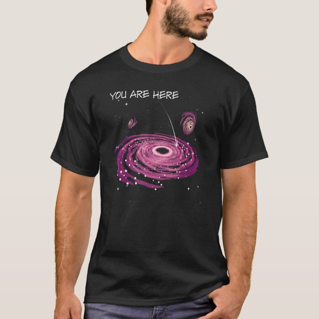 Du är här på Rymden Galaxies Universe T Shirt (Framsida)