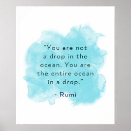 Du är hela havet i en droppe - Rumi Quote Poster
