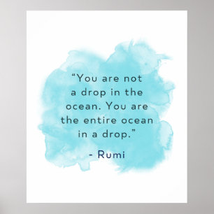 Du är hela havet i en droppe - Rumi Quote Poster