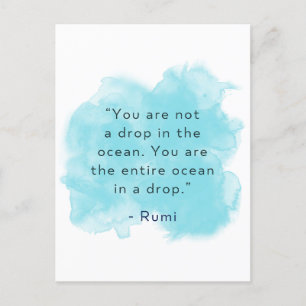 Du är hela havet i en droppe - Rumi Quote Vykort