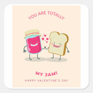 Du är helt min sylt Lycklig Valentine Fyrkantigt Klistermärke