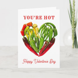 Du är Hett Chili Peppers Heart Valentine Day Kort