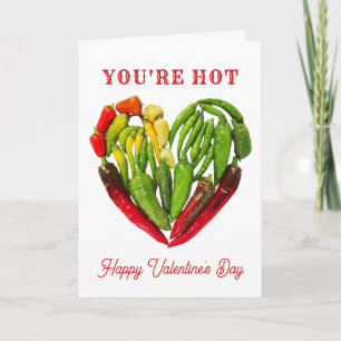 Du är Hett Chili Peppers Heart Valentine Day Kort