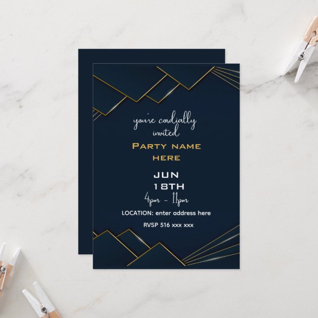 Du är hjärtligt välkommen att anpassa inbjudningar (Fram/Back In Situ)