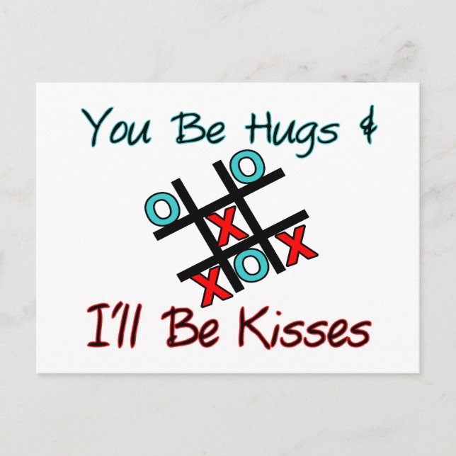 Du är Hugs jag blir Kisses Vykort (Framsida)