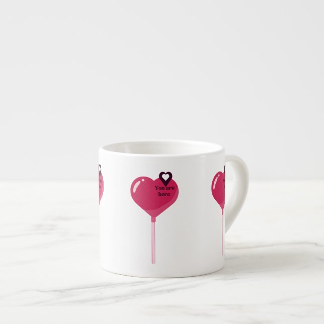 Du är i min Rosa Lollypop Heart Espressomugg (Framsida höger)