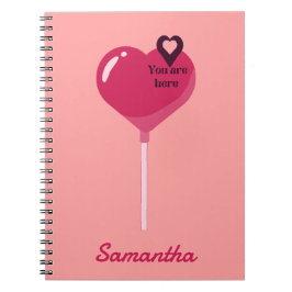 Du är i min Rosa Lollypop Heart Kärlek Anteckningsbok