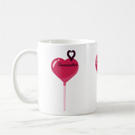 Du är i min Rosa Lollypop Heart-Personlig Kaffemugg