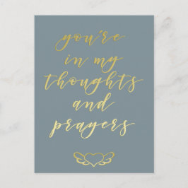 Du är i mina Tankar och böner Blue & Guld Vykort