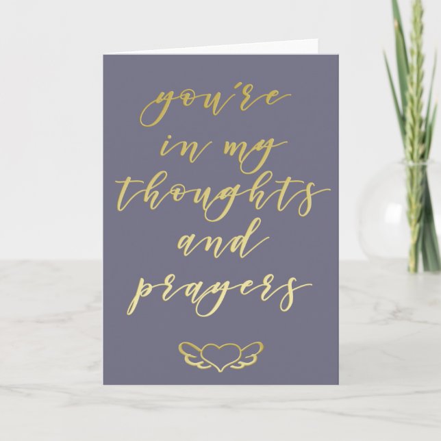 Du är i mitt Thoughts & Prayers Mauve & Guld Card Kort (Framsida)