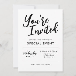 DU ÄR INBJUDAD OM ATT öppna Speciella händelser Inbjudningar