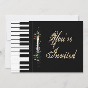 DU ÄR INBJUDDA PARTsinbjudningar - HELGDAG- Piano Inbjudningar