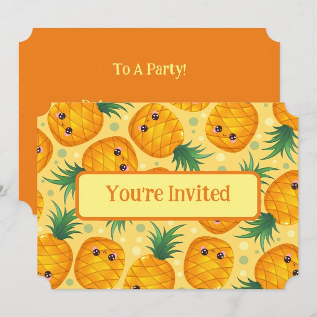 Du är inbjuden ananas inbjudningar (Fram/baksida)