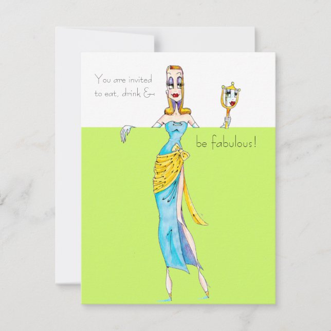 Du är inbjuden att äta, dricka och vara fantastisk inbjudningar (Framsida)